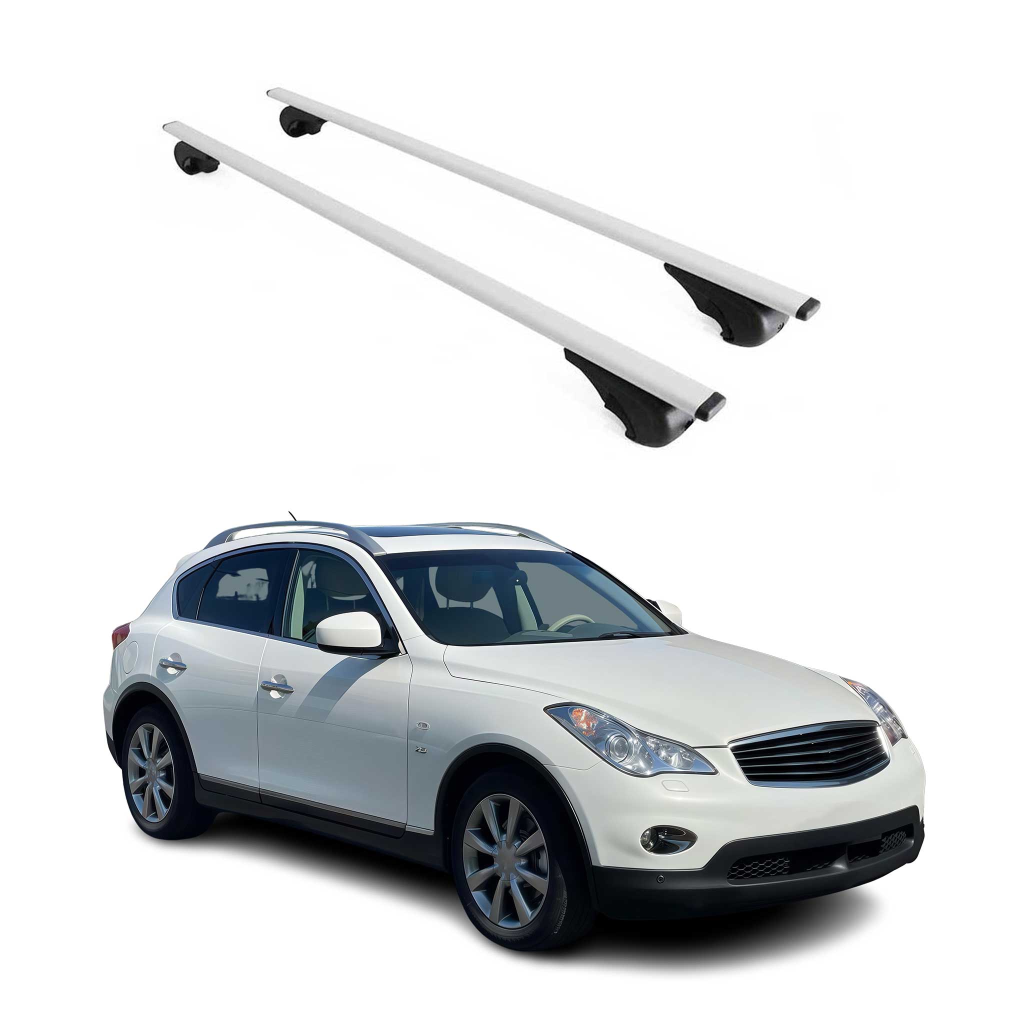 Dachträger Grundtäger für Infiniti QX50 mk1 2015-2017 FL 75kg Metall Silber 2x