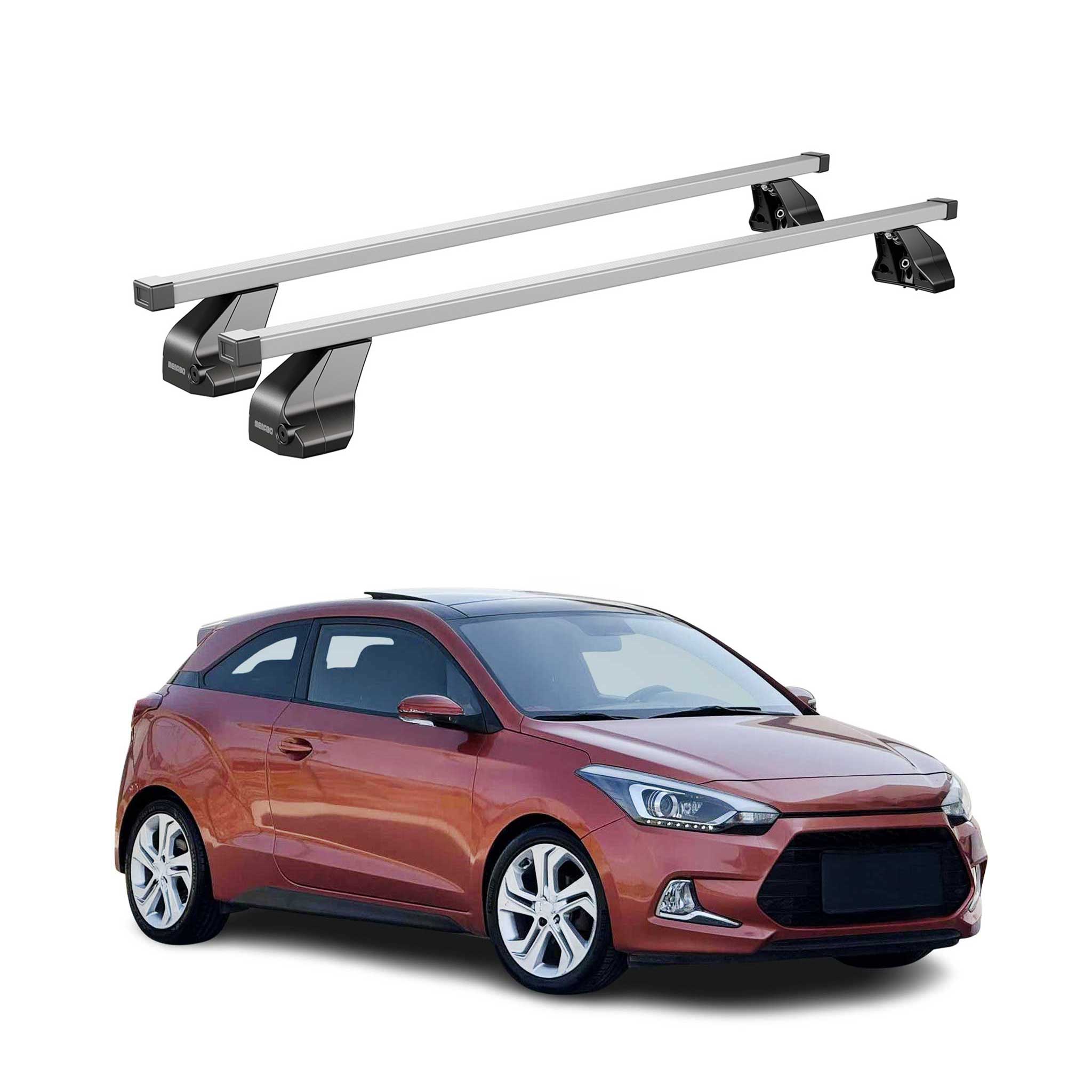 Menabo Dachträger Grundtäger für Hyundai i20 Coupé 2015-2020 75kg Stahl Grau 2x