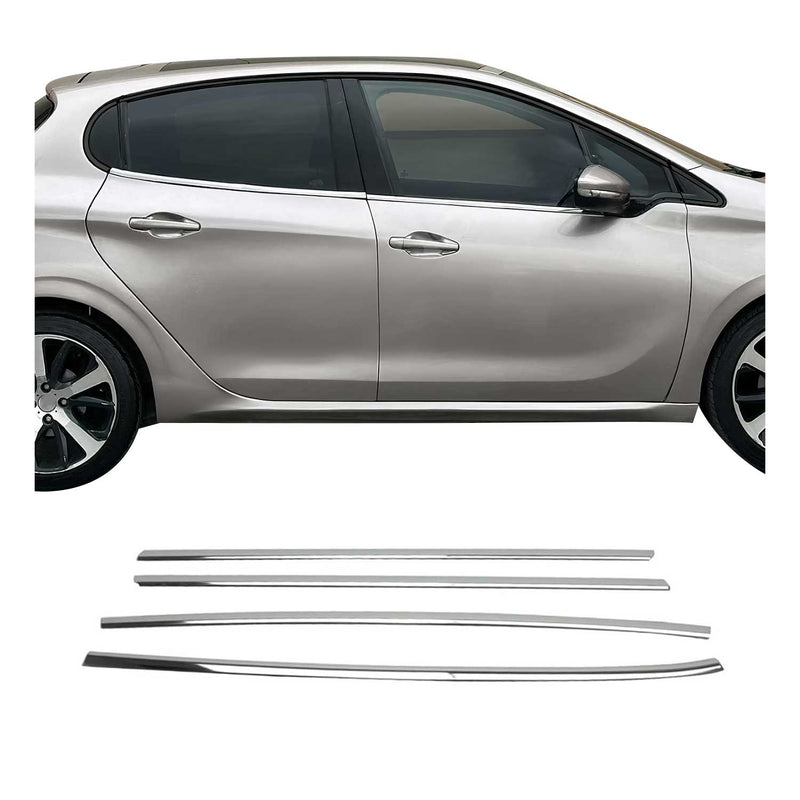Fensterleisten Zierleisten für Peugeot 208 2012-2019 Edelstahl Chrom 4tlg