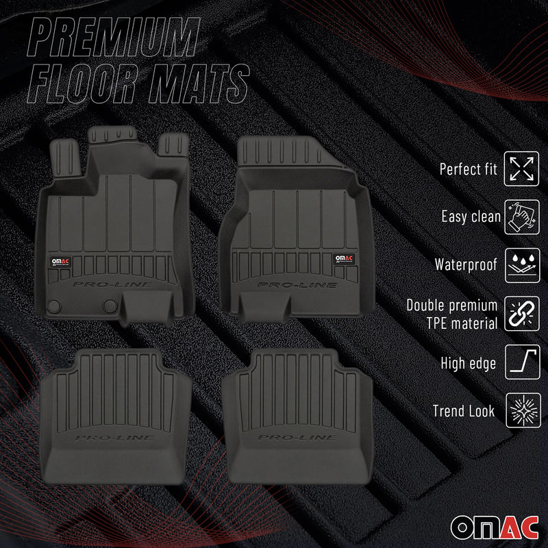 OMAC Gummi Fußmatten für Nissan Qashqai +2 J10 2008-2014 Premium TPE Schwarz 4x