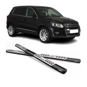 Edelstahl Seitenschweller Schwellerrohre für VW Tiguan 2007-2011 Schwarz
