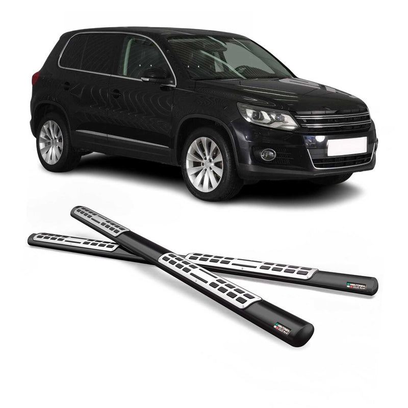 Edelstahl Seitenschweller Schwellerrohre für VW Tiguan 2007-2011 Schwarz