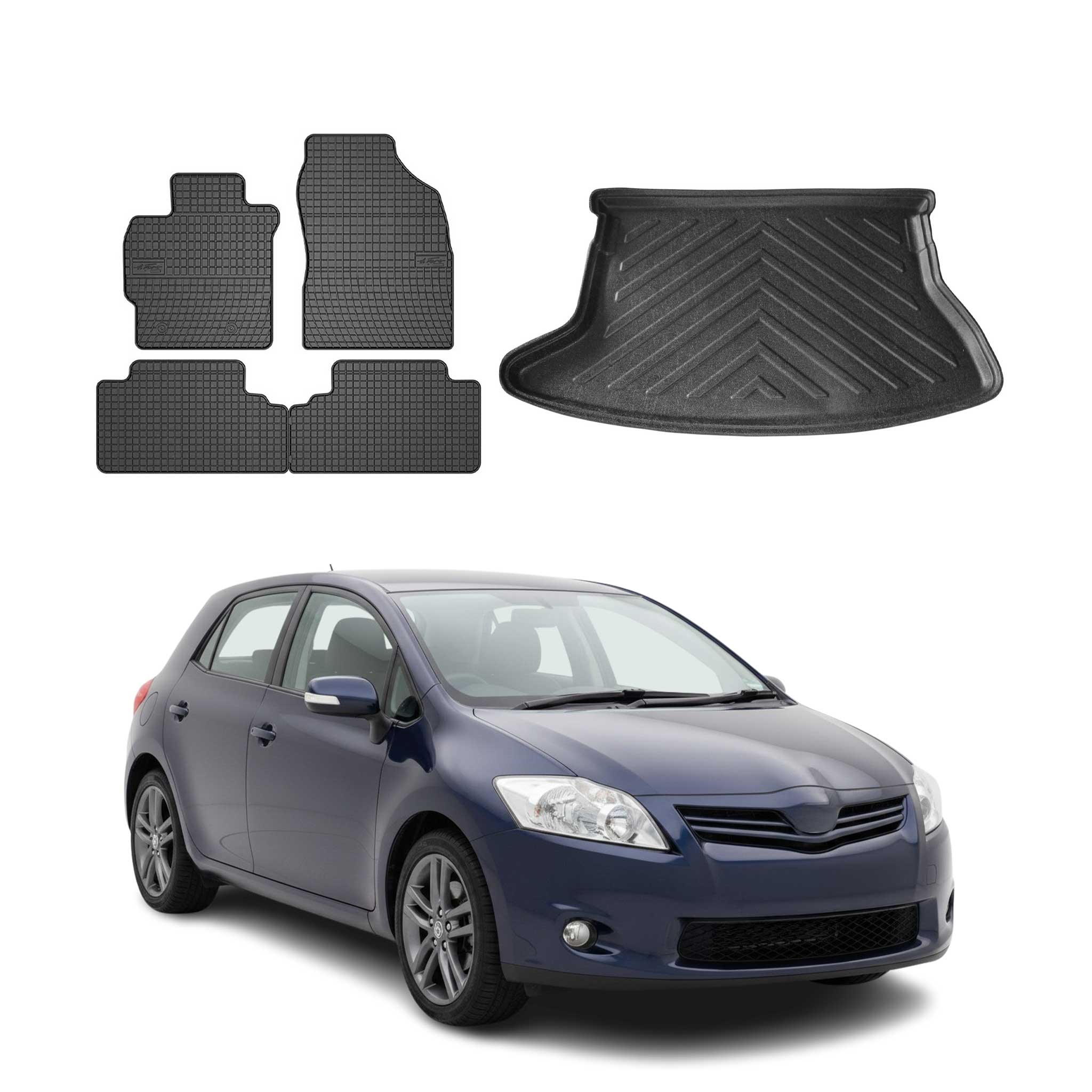 Fußmatten & Kofferraumwanne Set für Toyota Auris Schrägheck 2007-2012 Gummi 5x
