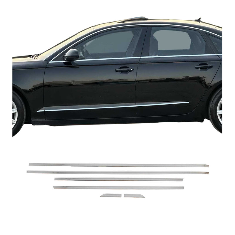 Seitentürleiste Türleisten Türschutzleiste für Audi A6 C7 2011-2018 Edelstahl 6x