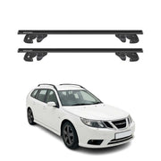 Dachträger Grundtäger für Saab 9-3 II Kombi 2005-2011 Alu 90kg TÜV Schwarz 2tlg