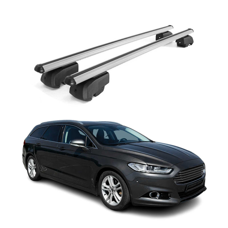 Dachträger Gepäckträger für Ford Mondeo mk5 Wagon 2014-2022 ABE Alu Grau 2x