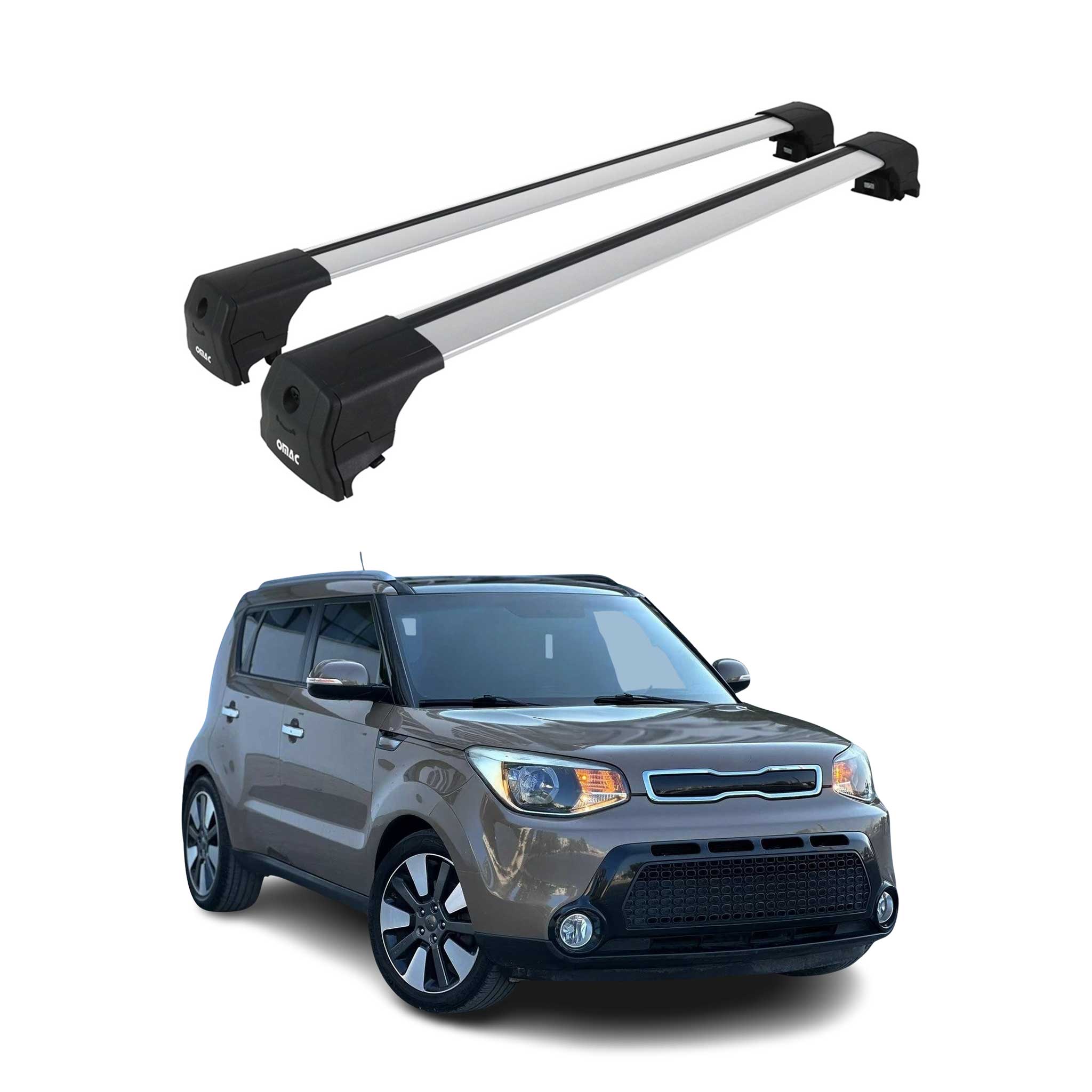 Dachträger Grundtäger für Kia Soul 2014-2019 75kg Aluminium Silber 2tlg