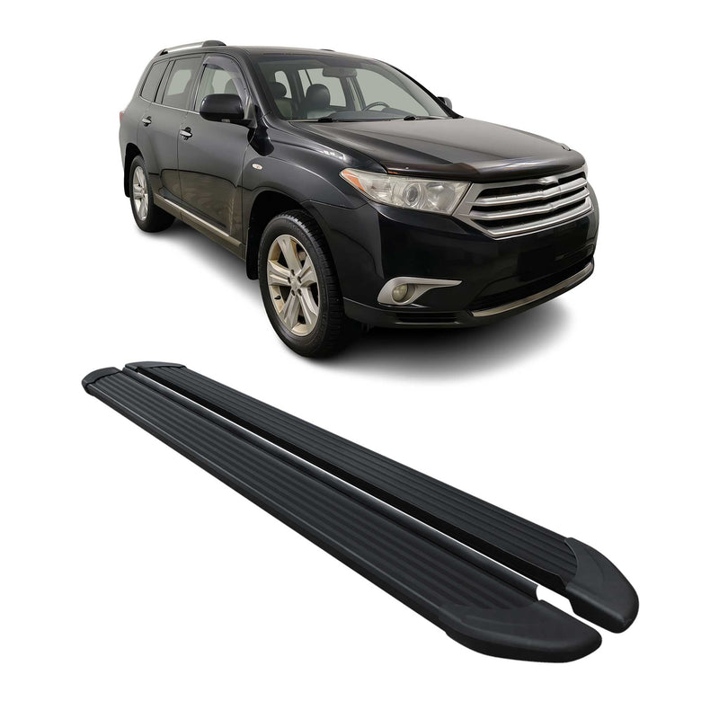 Seitenschweller Trittbretter Schweller für Toyota Highlander 2007-13 Alu Schwarz