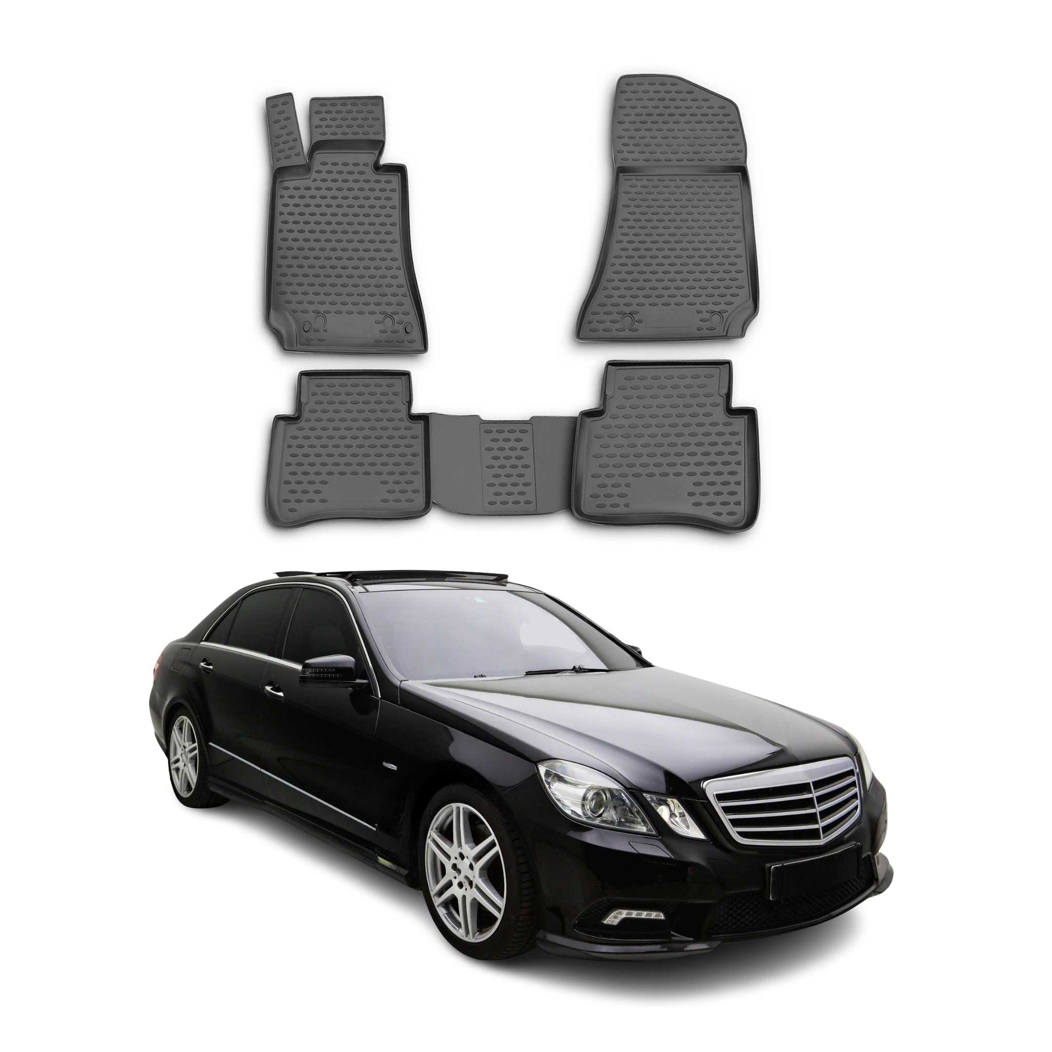 OMAC Gummimatten Fußmatten für Mercedes E Klasse W212 2010-2016 TPE Schwarz 4tlg
