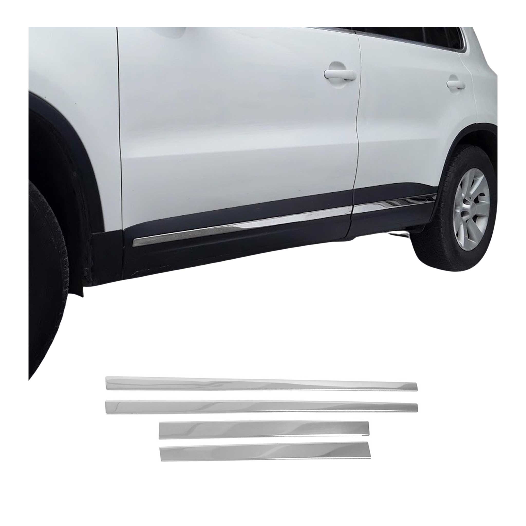 Seitentürleiste Türleisten Türschutzleisten für VW Tiguan 2007-2016 Edelstahl 4x