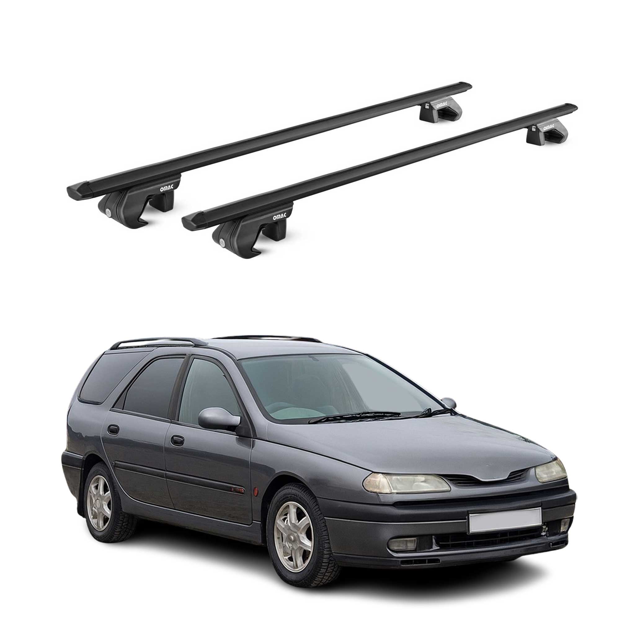 Dachträger für Renault Laguna I II Kombi 1995-2007 90kg Alu Schwarz 2x ABE