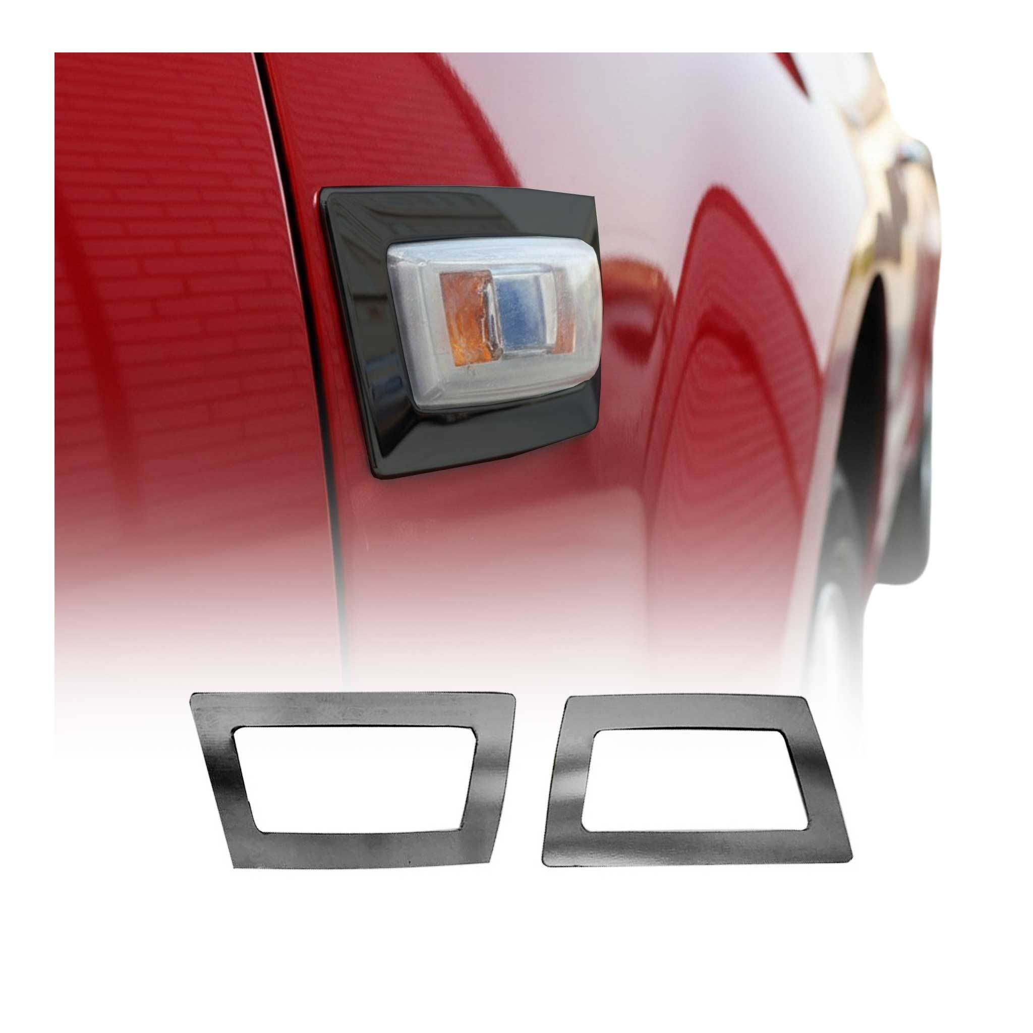 Blinkerrahmen Signalblende Seitenblinker für Opel Corsa 2014-2019 Chrom Dunkel