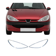 Scheinwerfer Leisten Scheinwerferblende für Peugeot 206 1998-2010 Chrom ABS 2tlg