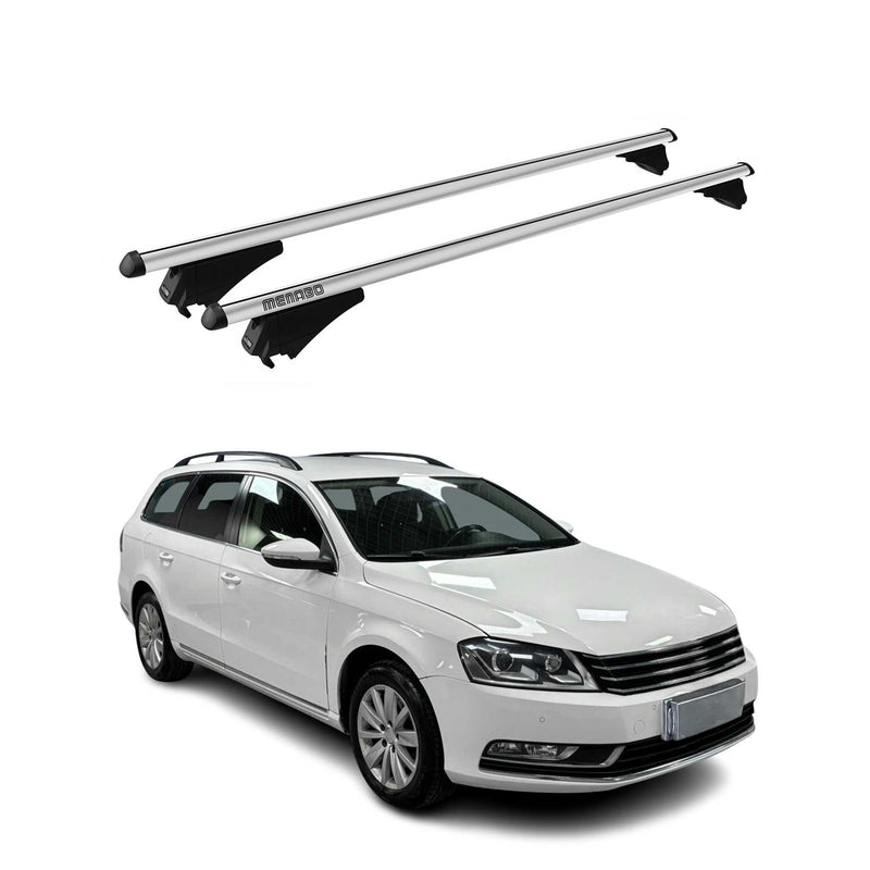 Menabo Dachträger Grundtäger für VW Passat Alltrack B7 2012-2014 75kg Alu Silber