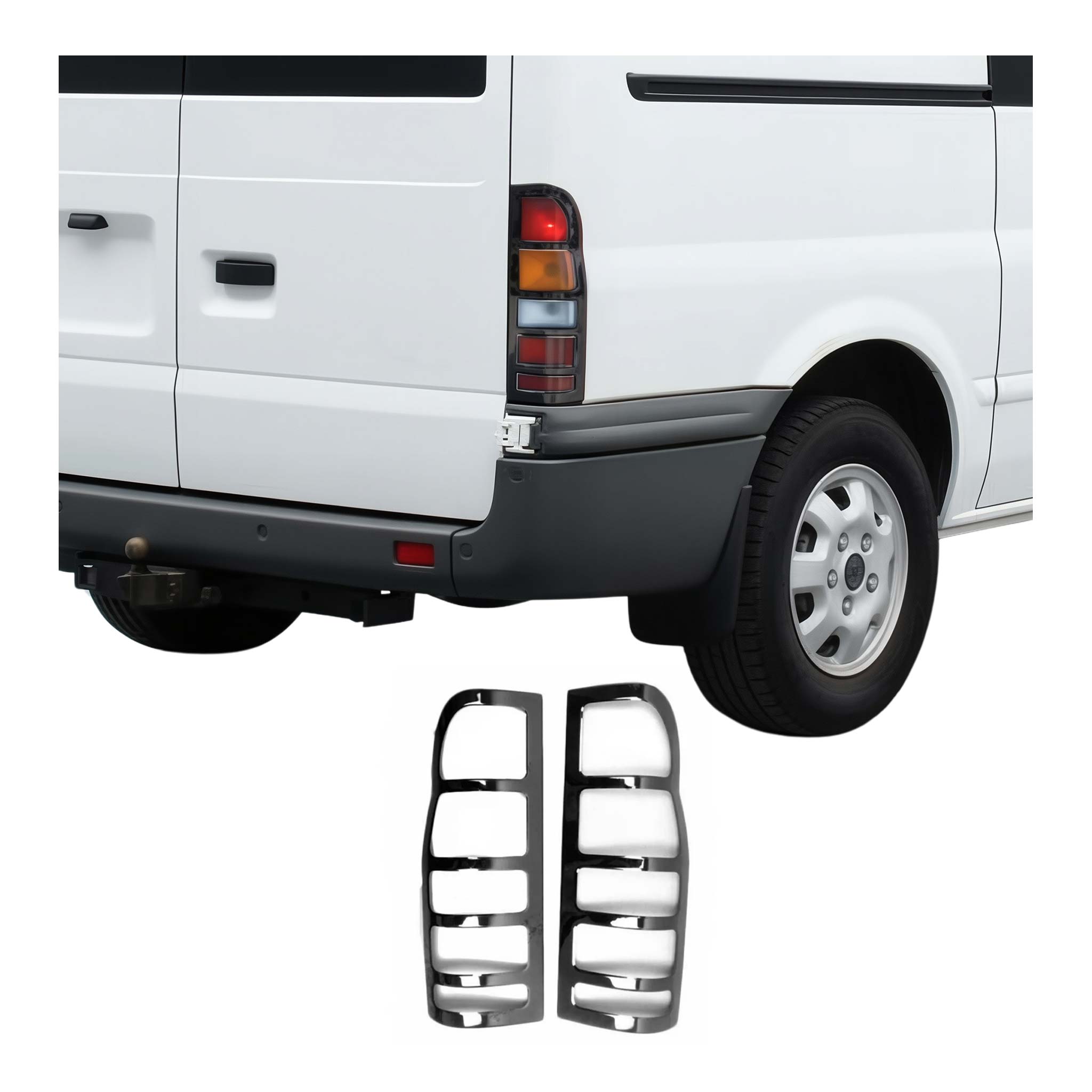 Rückleuchten Heckleuchte für Ford Transit 2000-2013 Dark Edelstahl Chrom 2x