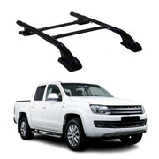 Dachreling & Dachträger Satz für VW Amarok DoubleCab 2010-2022 Alu Schwarz 4x