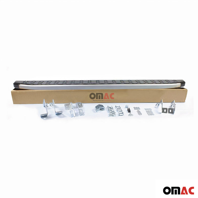 Alu Trittbretter Seitenschweller für VW Amarok DoubleCab 2010-2022 Schwarz Grau