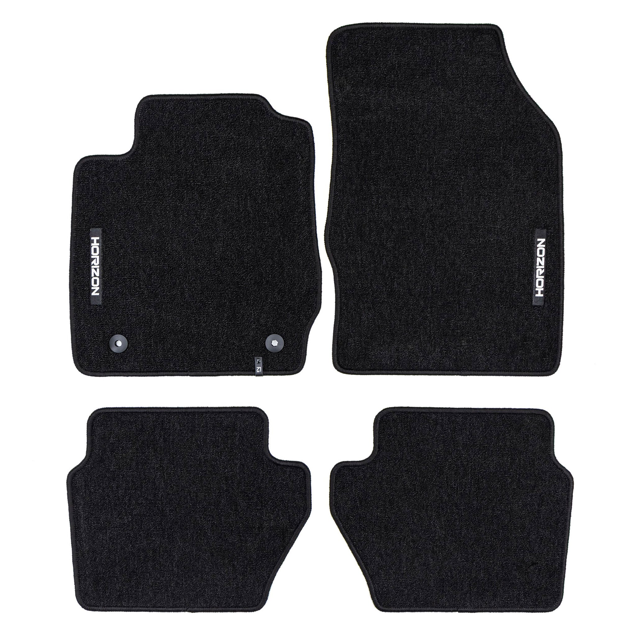 Velours Fußmatten für Ford Fiesta mk7 2017-2023 Autoteppich Schwarz 4 teile