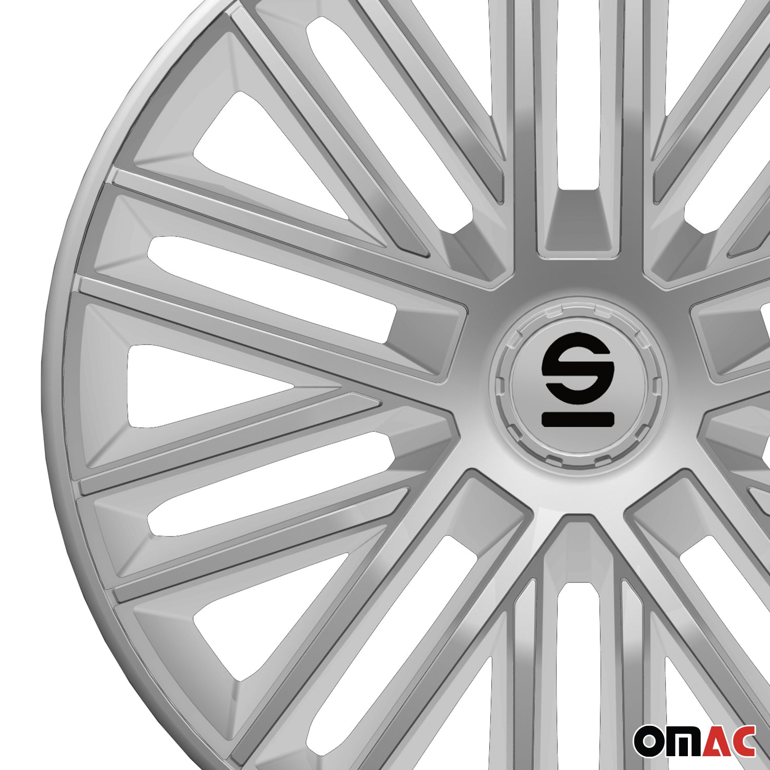 Radkappen Radzierblenden Sparco Bergamo 15" Zoll Auto Abdeckung Set Silber 4x
