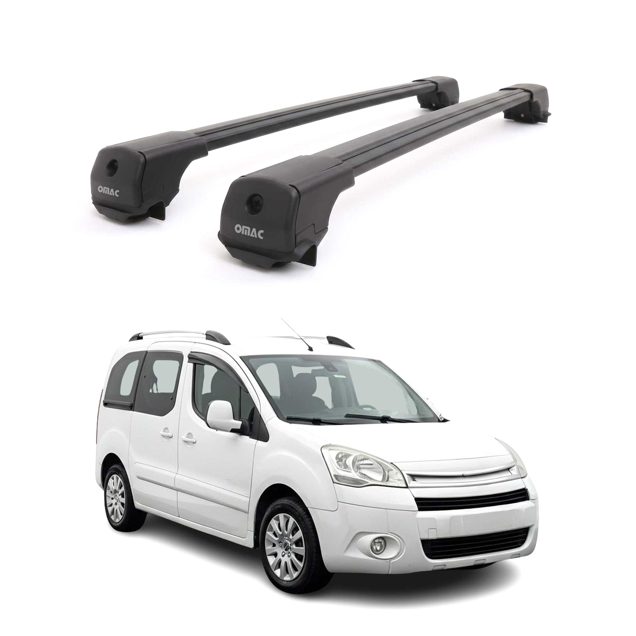 Dachträger Grundträger für Citroen Berlingo 2008-2018 Aluminium 75kg Schwarz 2x