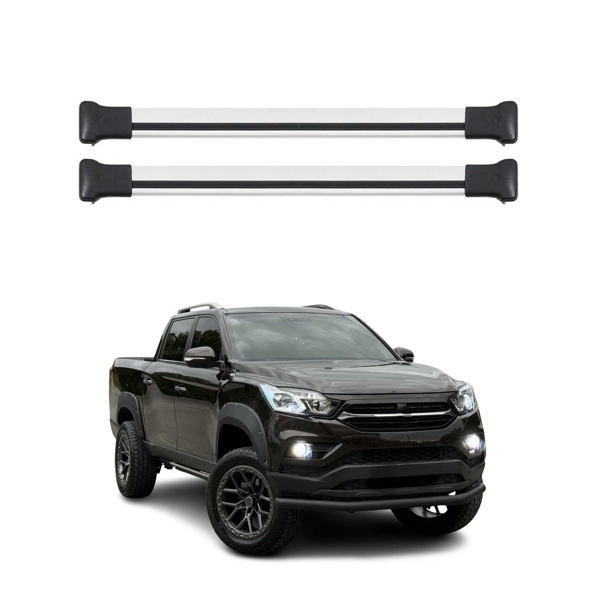 Dachträger Grundtäger für Ssangyong Grand Musso 2018-2026 75kg Alu Silber 2 tlg