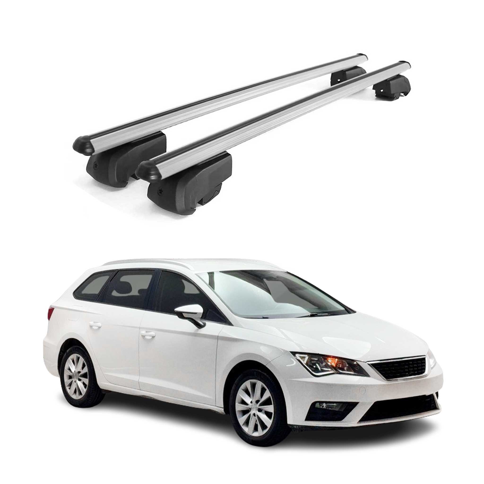 Dachträger Gepäckträger für Seat Leon ST 2020-2023 Querträger ABE Alu Grau