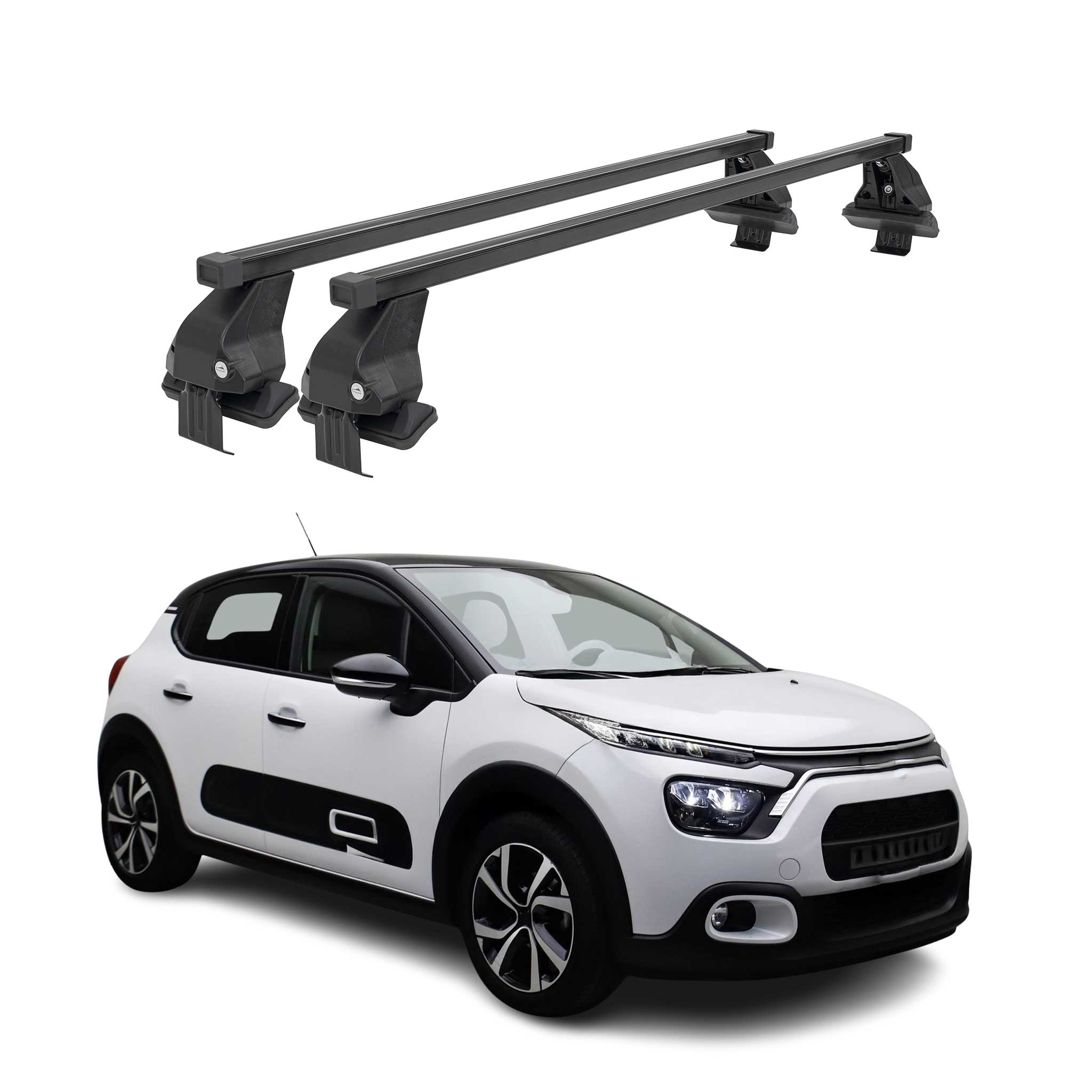 Menabo Dachträger Grundträger für Citroën C3 IV 2024-2026 Stahl Schwarz 2tlg