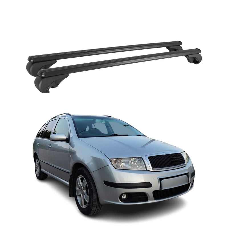 Dachträger für Skoda Fabia Combi 1999-2007 Gepäckträger Grundträger Alu Schwarz