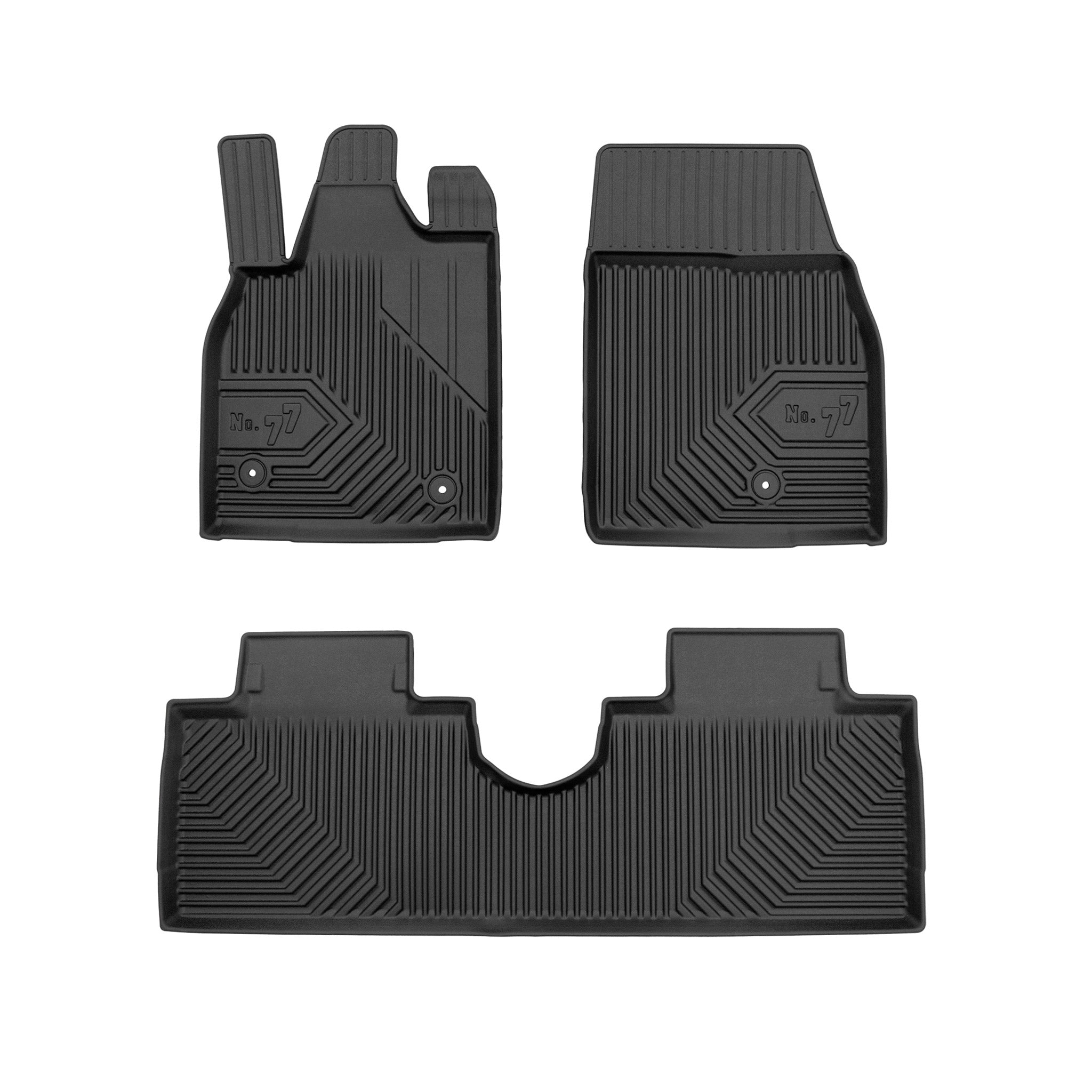Fußmatten Gummimatten No.77 für Ford Mustang Mach-E 2020-2026 TPE Schwarz 3 tlg