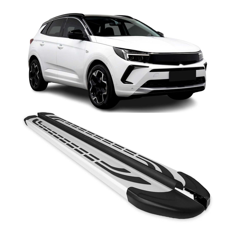 Trittbretter Seitenschweller Seitenbretter für Opel Antara 2016-2020 Alu Grau