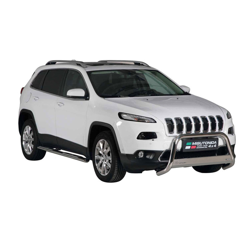 Edelstahl Seitenschweller Schwellerrohre für Jeep Cherokee 2013-2018 Silber