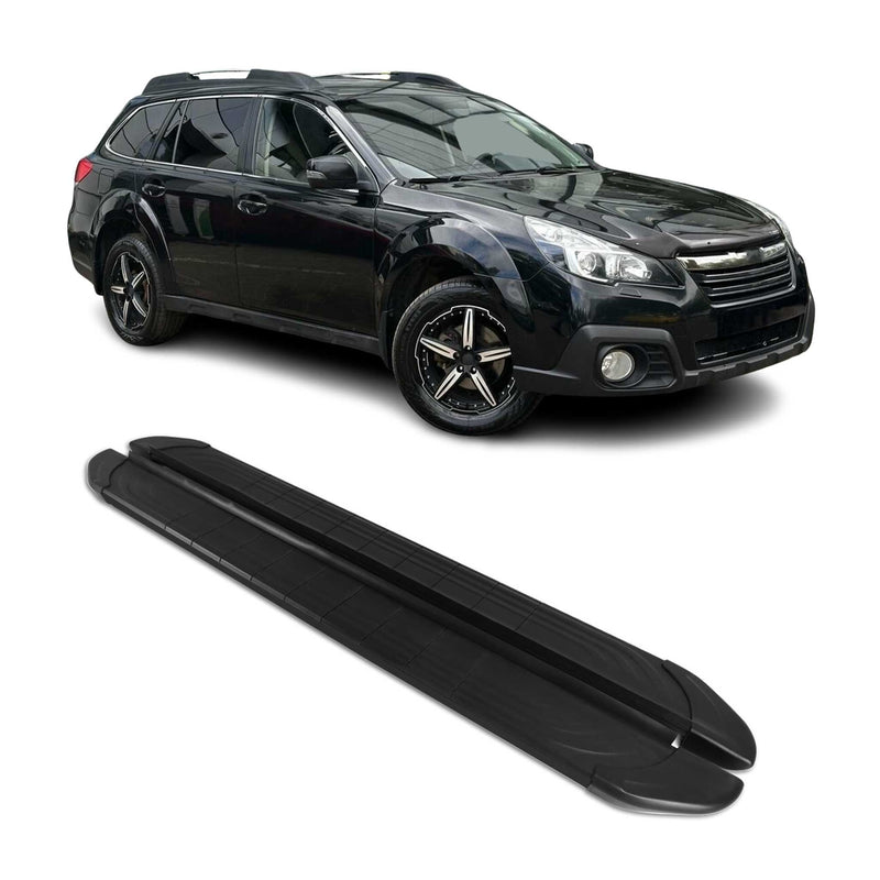 Trittbretter Seitenschweller für Subaru Outback 2009-2014 Aluminium Schwarz 2tlg