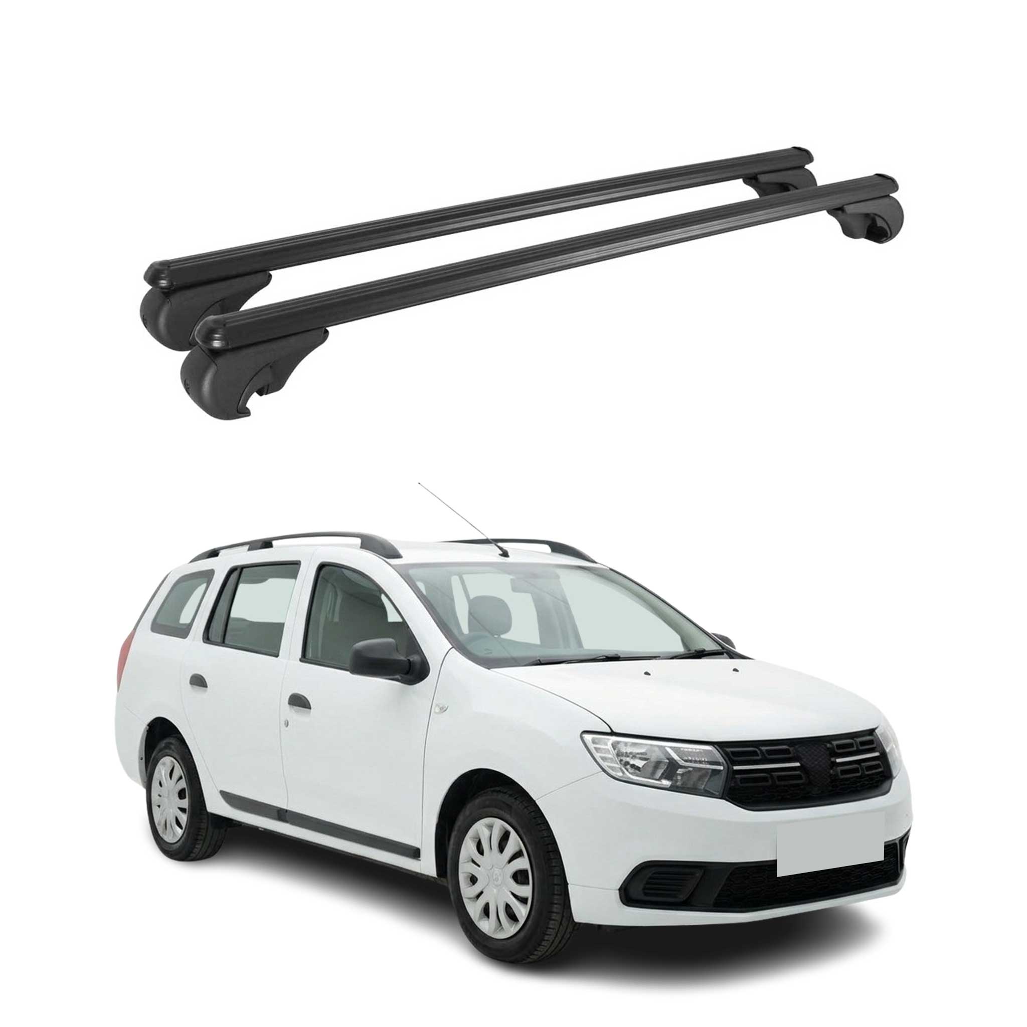 Dachträger Grundträger für Dacia Logan MCV Stepway 2017-2020 TÜV Alu Schwarz 2x