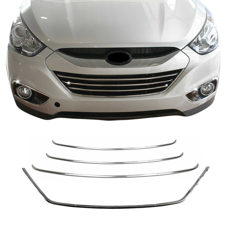 Kühlergrill Leisten Grillleisten für Hyundai ix35 2010-2015 Edelstahl Silber 4x