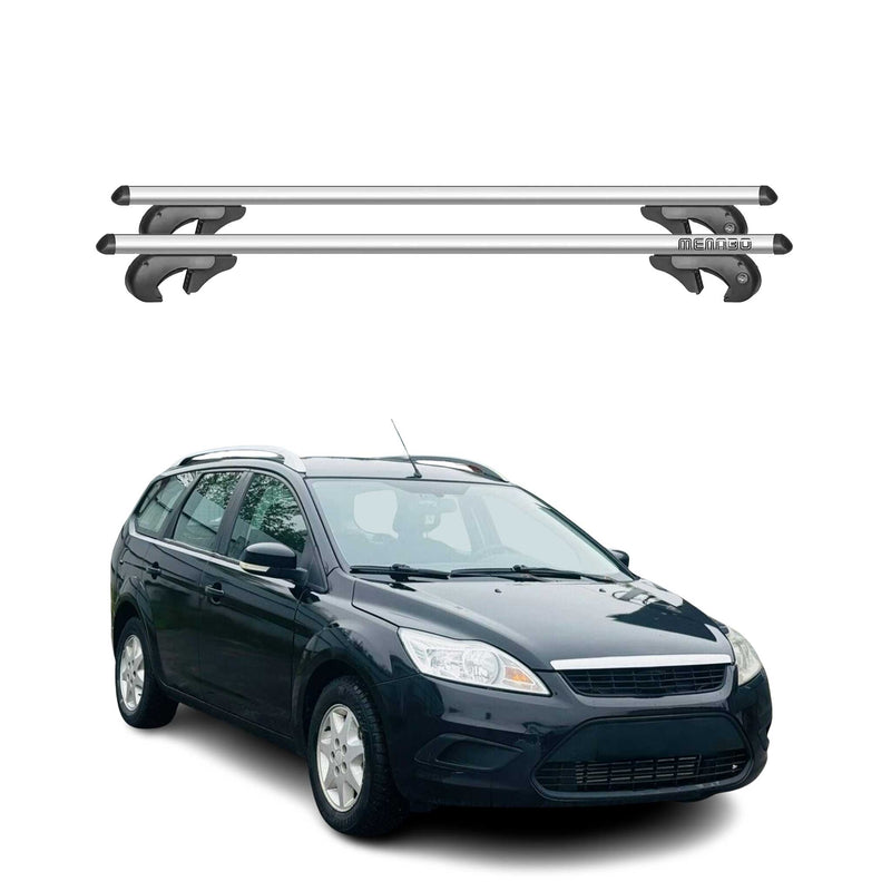 Menabo Dachträger Grundtäger für Ford Focus Kombi 2004-2011 90kg Alu Silber 2x