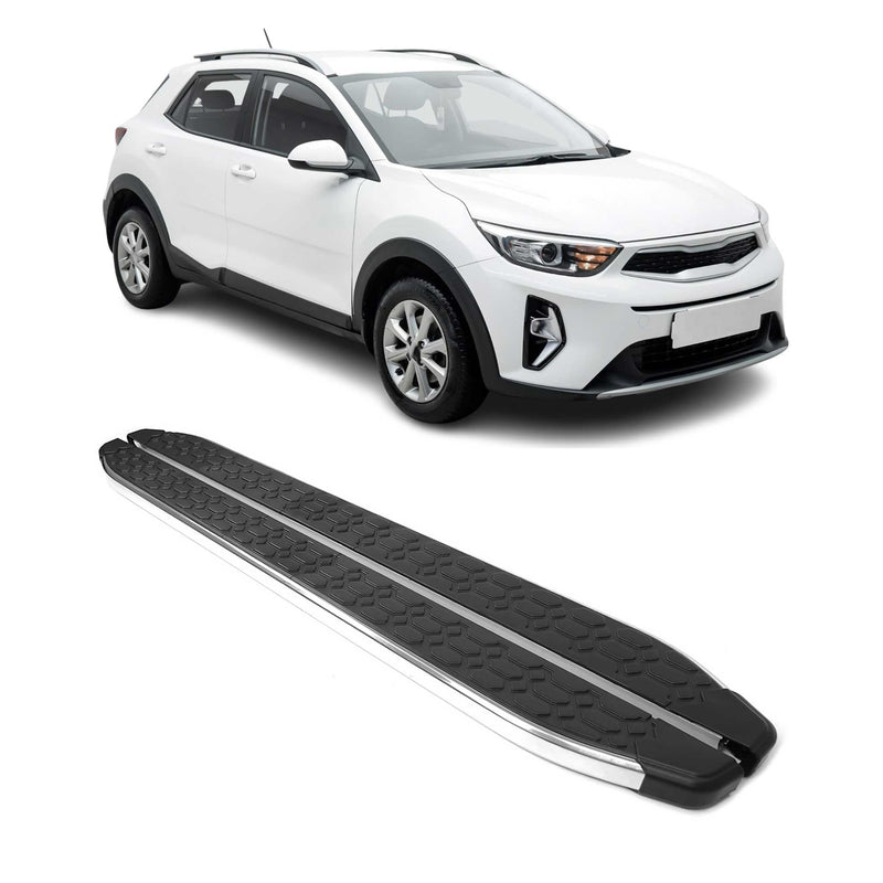 Trittbretter Seitenschweller für Kia Stonic 2017-2021 Edelstahl Schwarz Silber