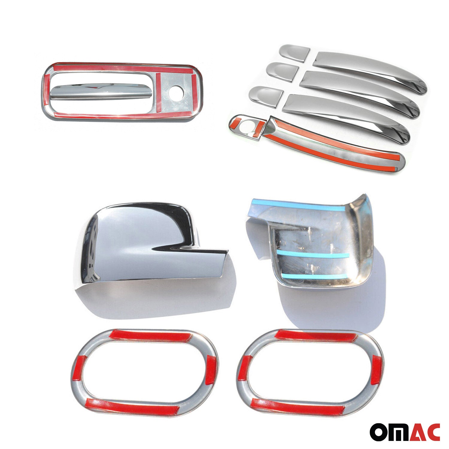 Blinkerrahmen Signalblende Rahmen Satz für VW Caddy 2003-2009 Chrom ABS 13x