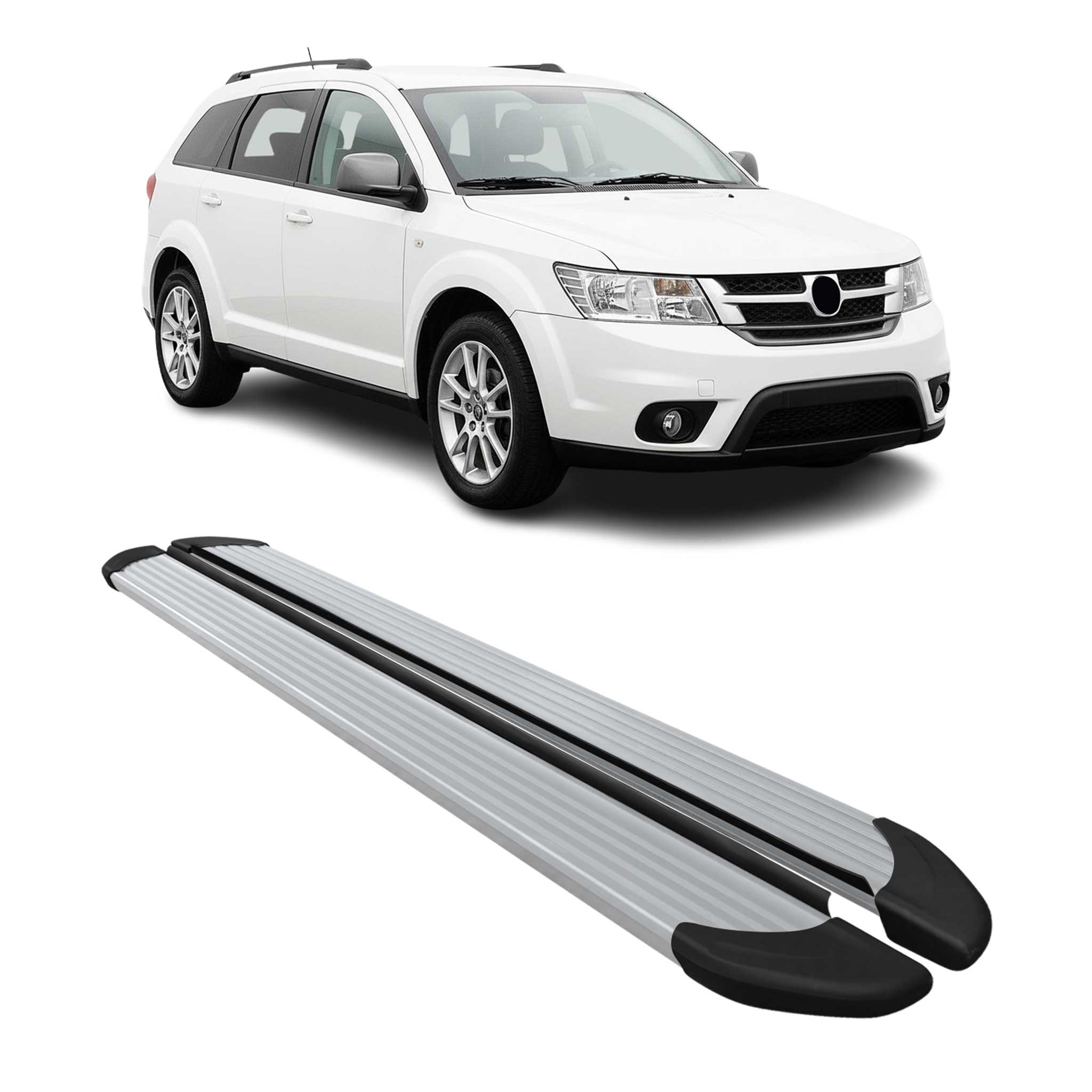 Seitenschweller Trittbretter Schweller für Fiat Freemont 2011-2016 Alu Grau