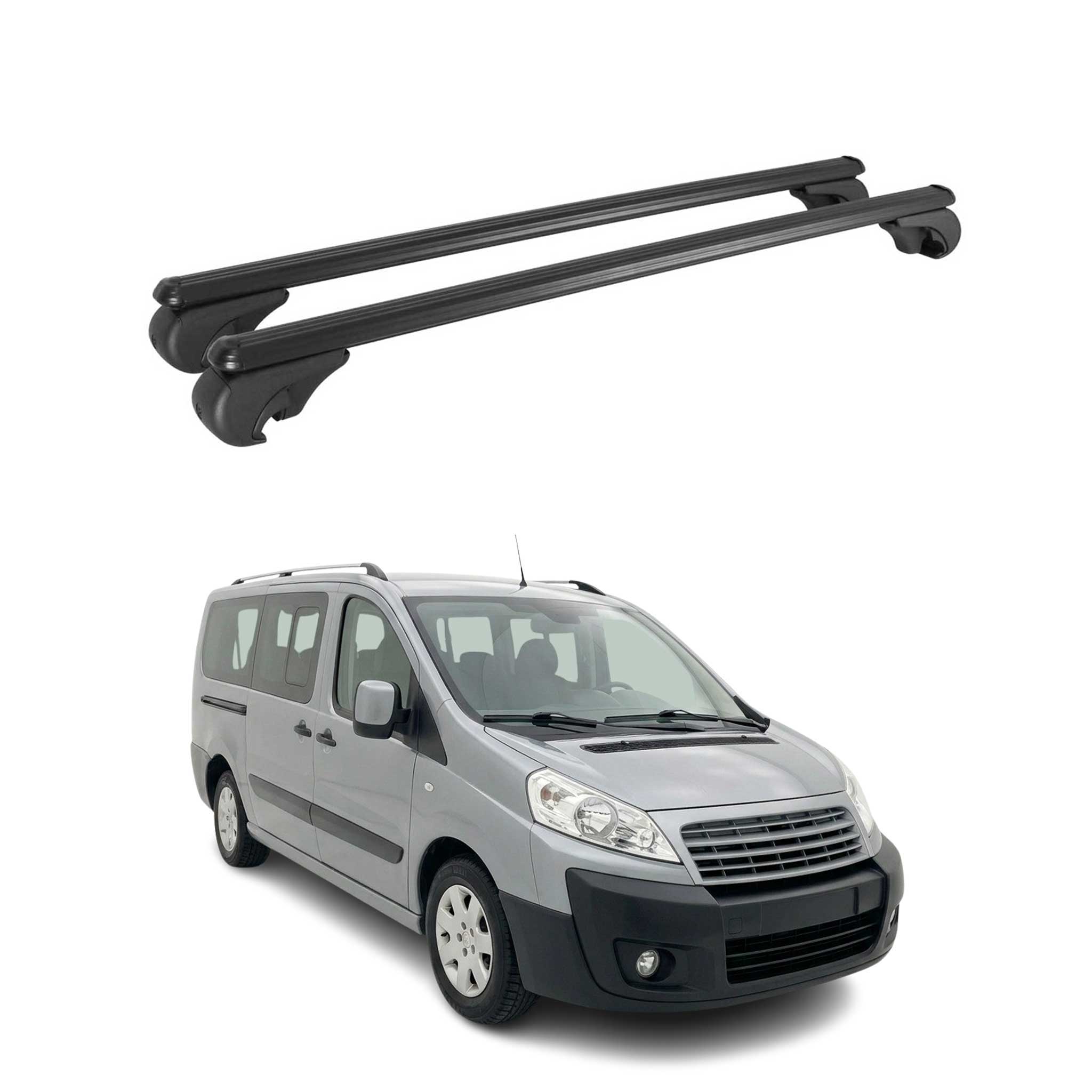 Dachträger Grundträger für Citroen Jumpy 2007-2016 TÜV Aluminium Schwarz 2tlg