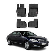 OMAC Gummi Fußmatten für Mercedes S Klasse W221 Kurzer 2005-2013 Premium TPE 4x
