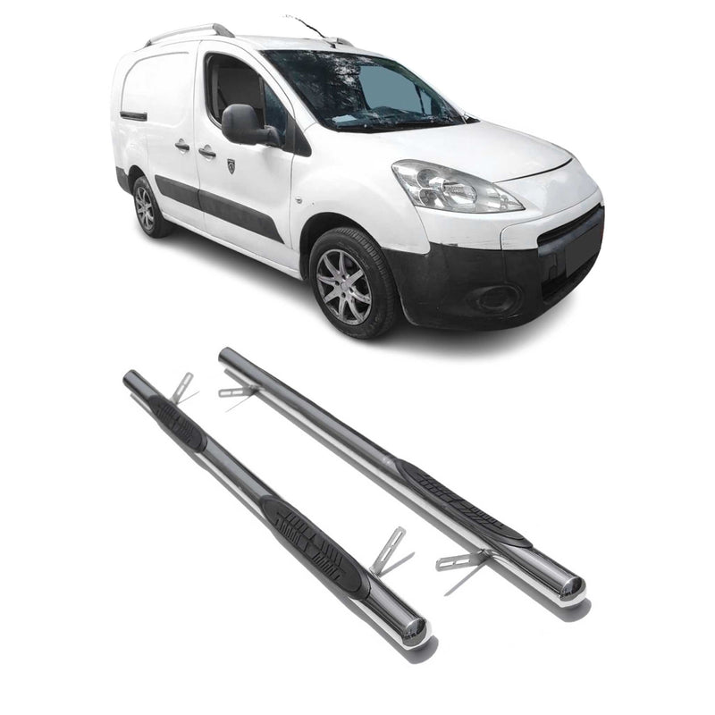 Edelstahl Trittbretter Schwellerrohre für Peugeot Partner Tepee L2 Grau