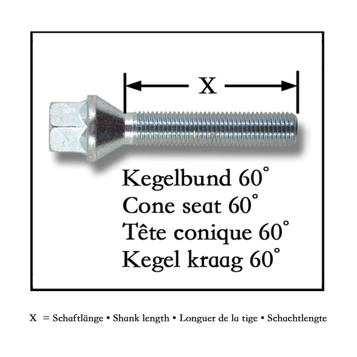 JOM Radbolzen Kegelbund M14x1,25 48mm (10 St)