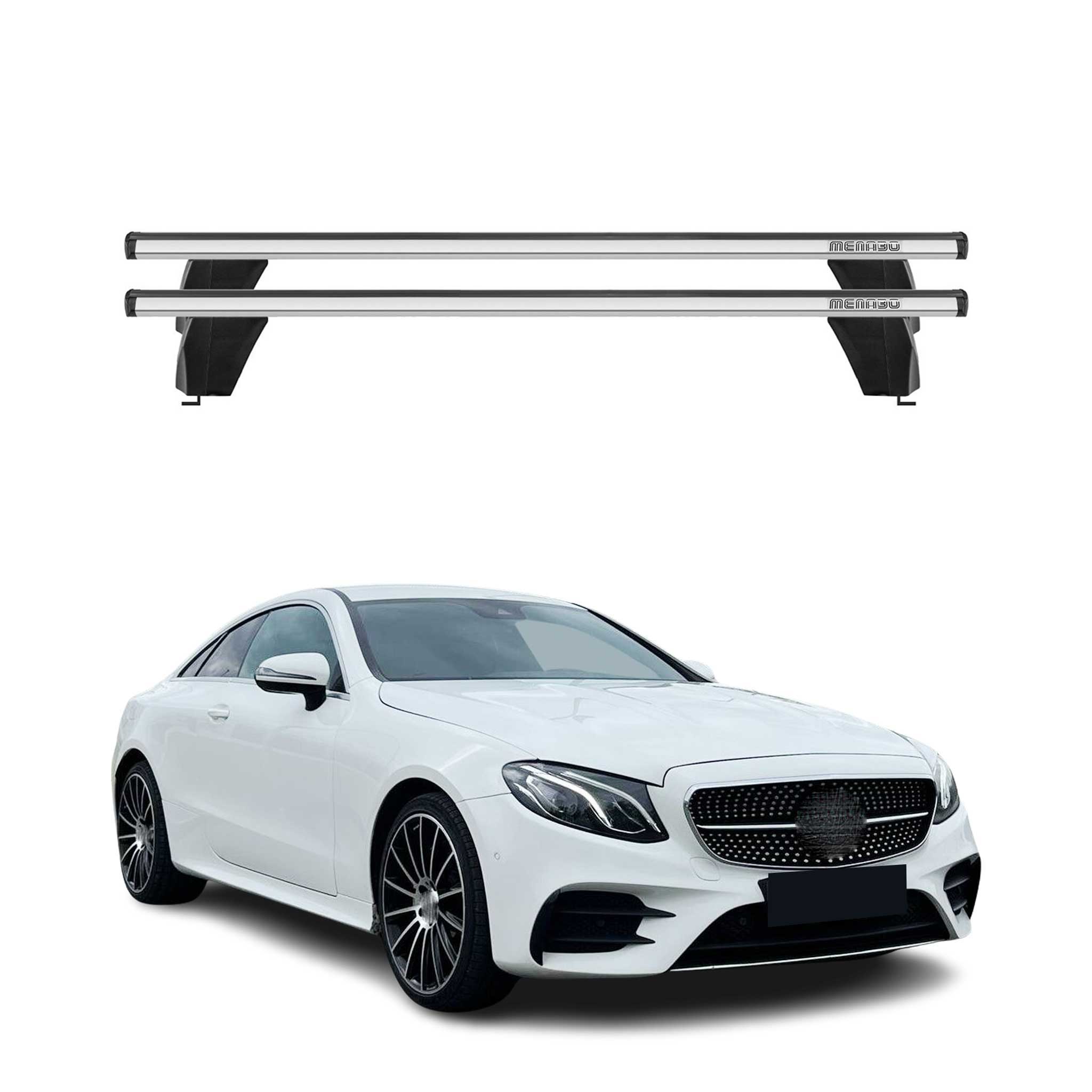 Menabo Dachträger für Mercedes E Klasse C238 Coupe 2017-2023 75kg Alu Silber 2x