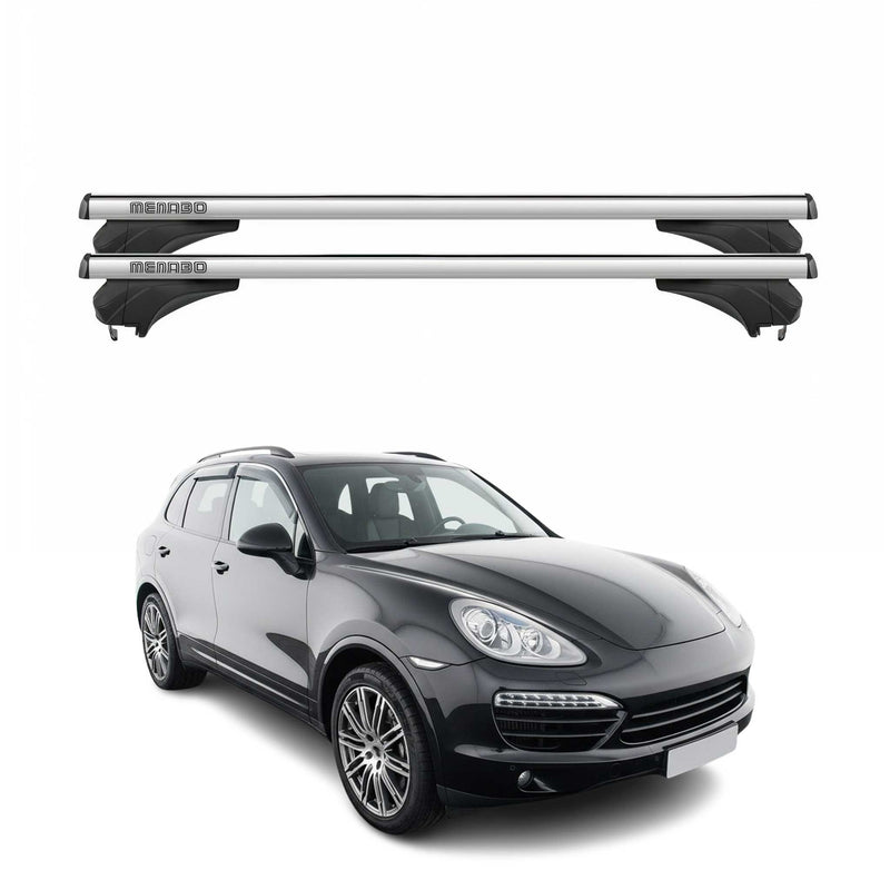 Menabo Dachträger Grundtäger für Porsche Cayenne 92A 2011-2017 Alu Silber 2 tlg