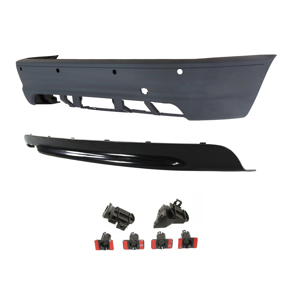 JOM Heckstoßstange für BMW E46 Coupe und Cabrio 1999-2007 Grau Sport-Design PDC