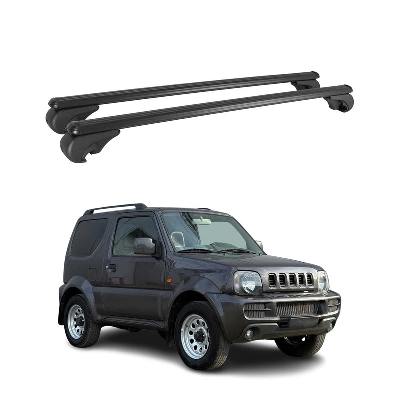 Dachträger Grundtäger für Suzuki Jimny mk3 1998-2018 75kg Alu Schwarz 2 tlg