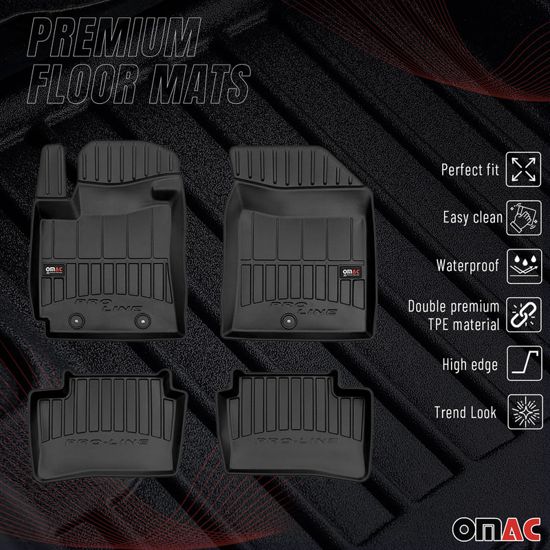 OMAC Gummi Fußmatten für Hyundai i10 2013-2019 Premium TPE Automatten Schwarz 4x