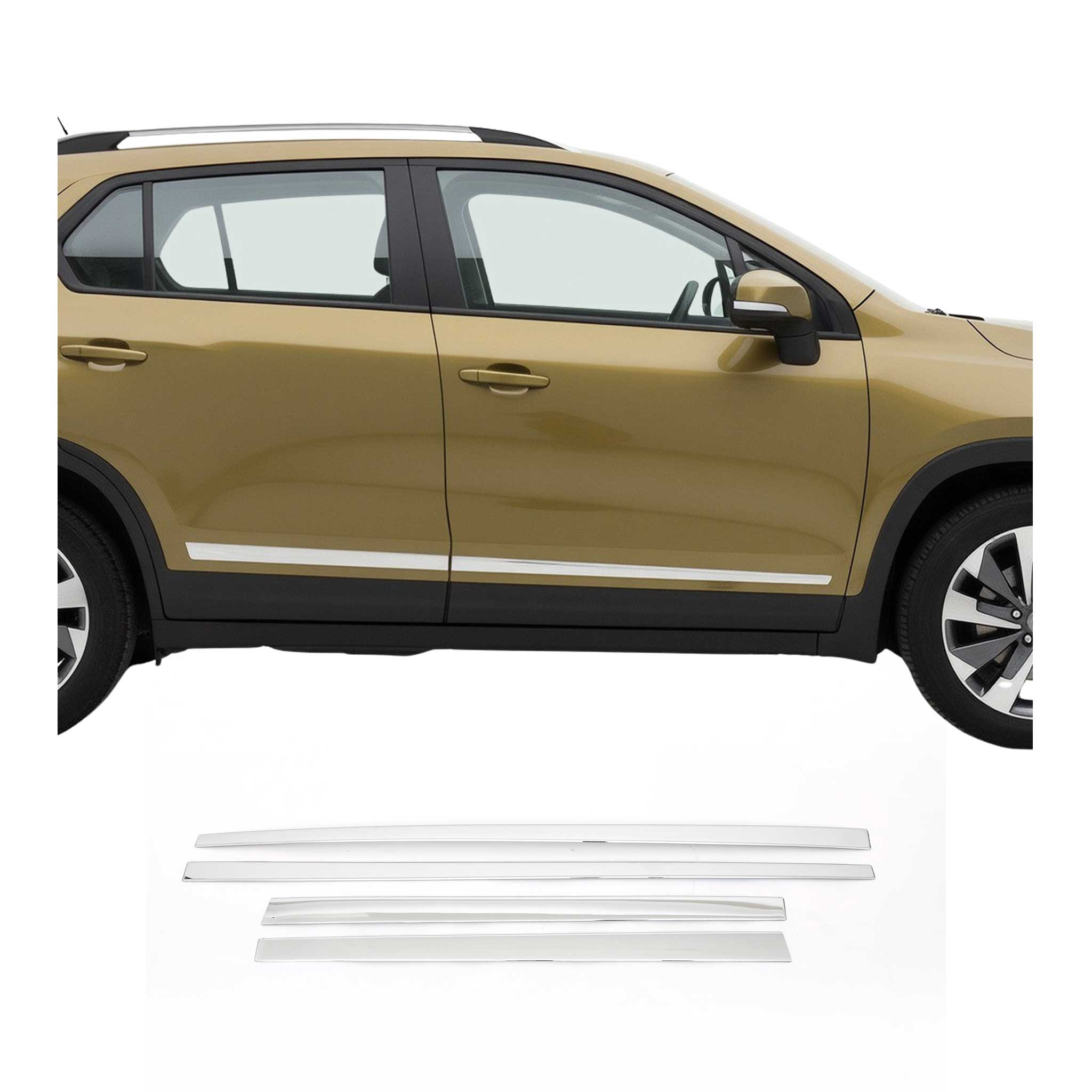 Seitentürleiste Türleiste Türschutz für Skoda Kodiaq II 2024-2026 Edelstahl 4x