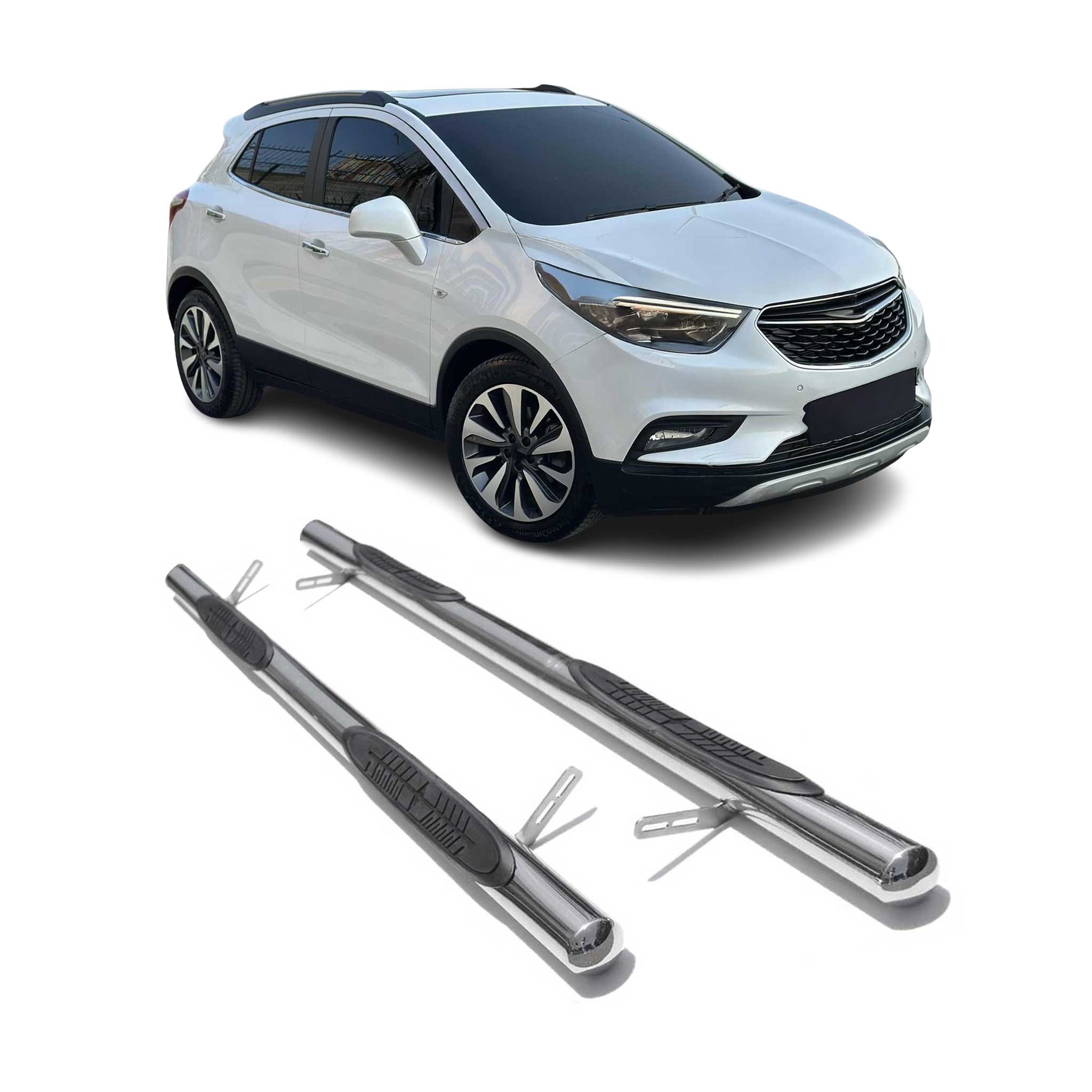 Edelstahl Trittbretter Schwellerrohre für Opel Mokka Edelstahl Silber 2tlg