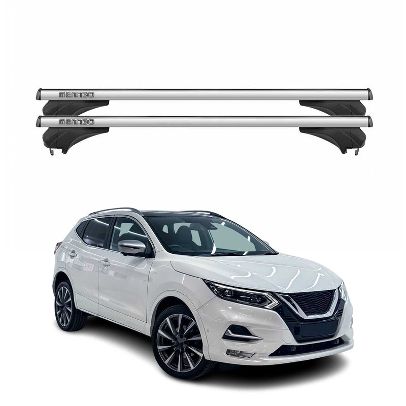 Menabo Dachträger Grundtäger für Nissan Qashqai J11 2014-2021 Alu Silber 2 tlg